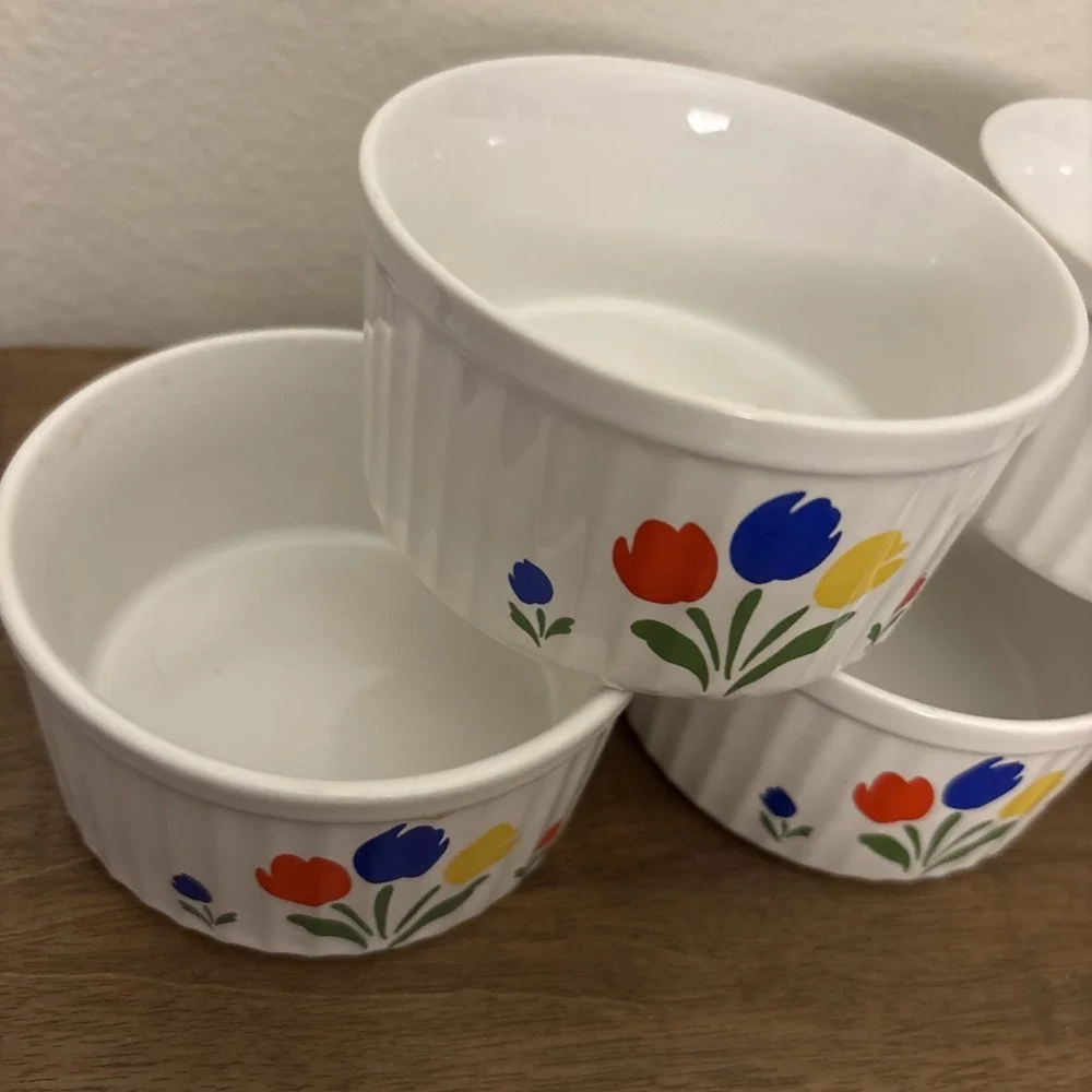Tulip Tyme‎ Stoneware Collection Ramekin Retro Japan Set Of 5